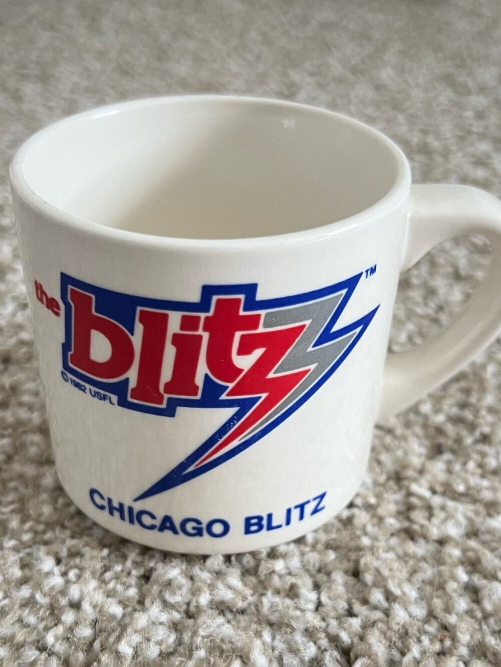 1982 Chicago Blitz USFL Football Coffee Mug Ceramic Vintage Rare